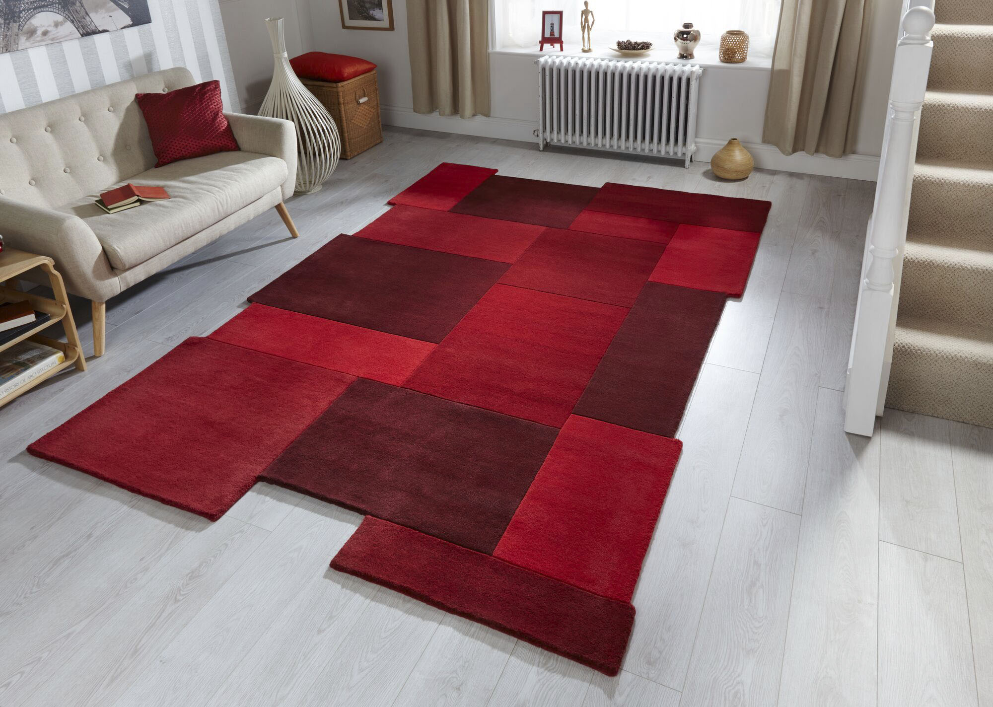 FLAIR RUGS Wollteppich »Abstract Collage«, rechteckig, 11 mm Höhe, 100% Wol günstig online kaufen