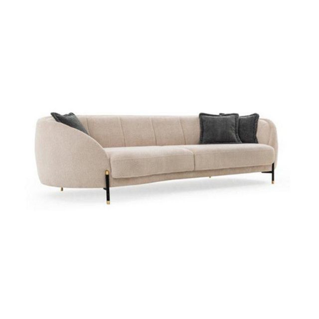 JVmoebel Sofa Couch Polster Beige Design Sofa 4 Sitz Sofas Textil Design So günstig online kaufen