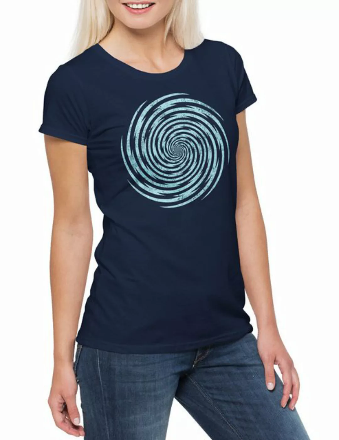 Urban Backwoods Print-Shirt Spiral Lightning Damen T-Shirt Spirale Hypnose günstig online kaufen