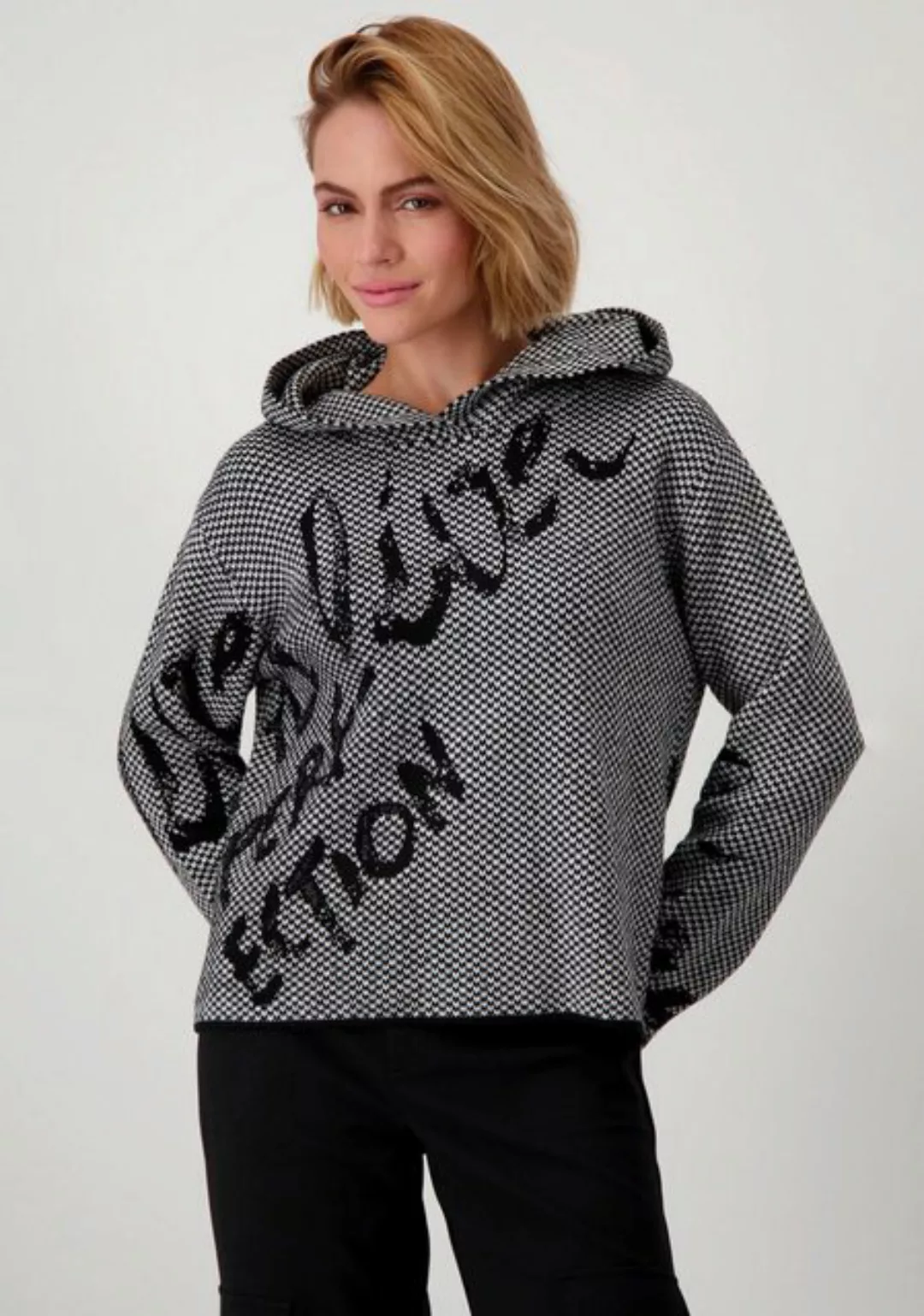 Monari Kapuzenpullover, mit Glitzerschriftzug günstig online kaufen