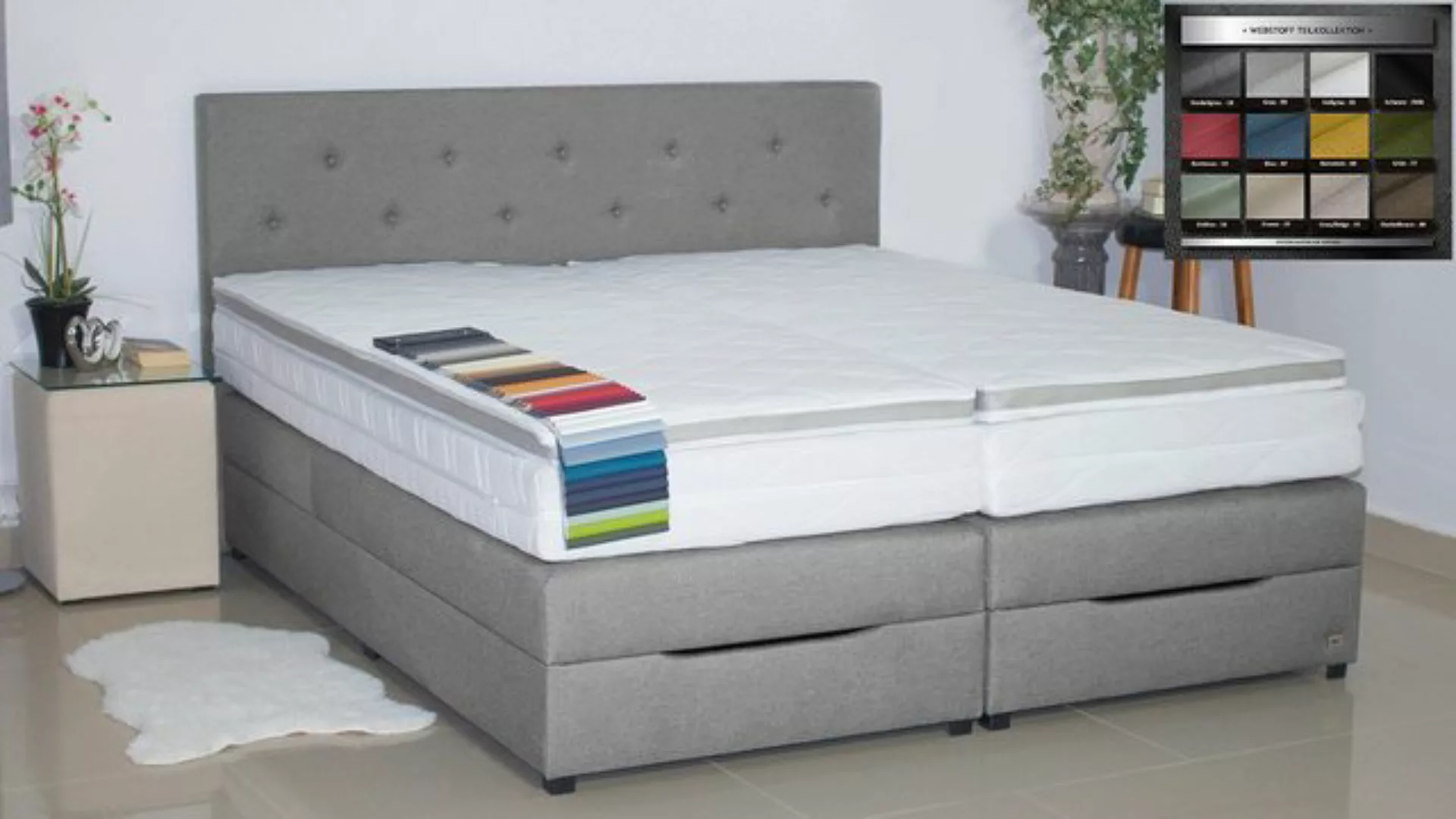 PAARA Boxspringbett Rio mit Bettkasten Kopfteil verstellbar Stauraum, inkl. günstig online kaufen