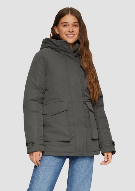 QS Outdoorjacke Gefütterte Jacke mit Kapuze günstig online kaufen