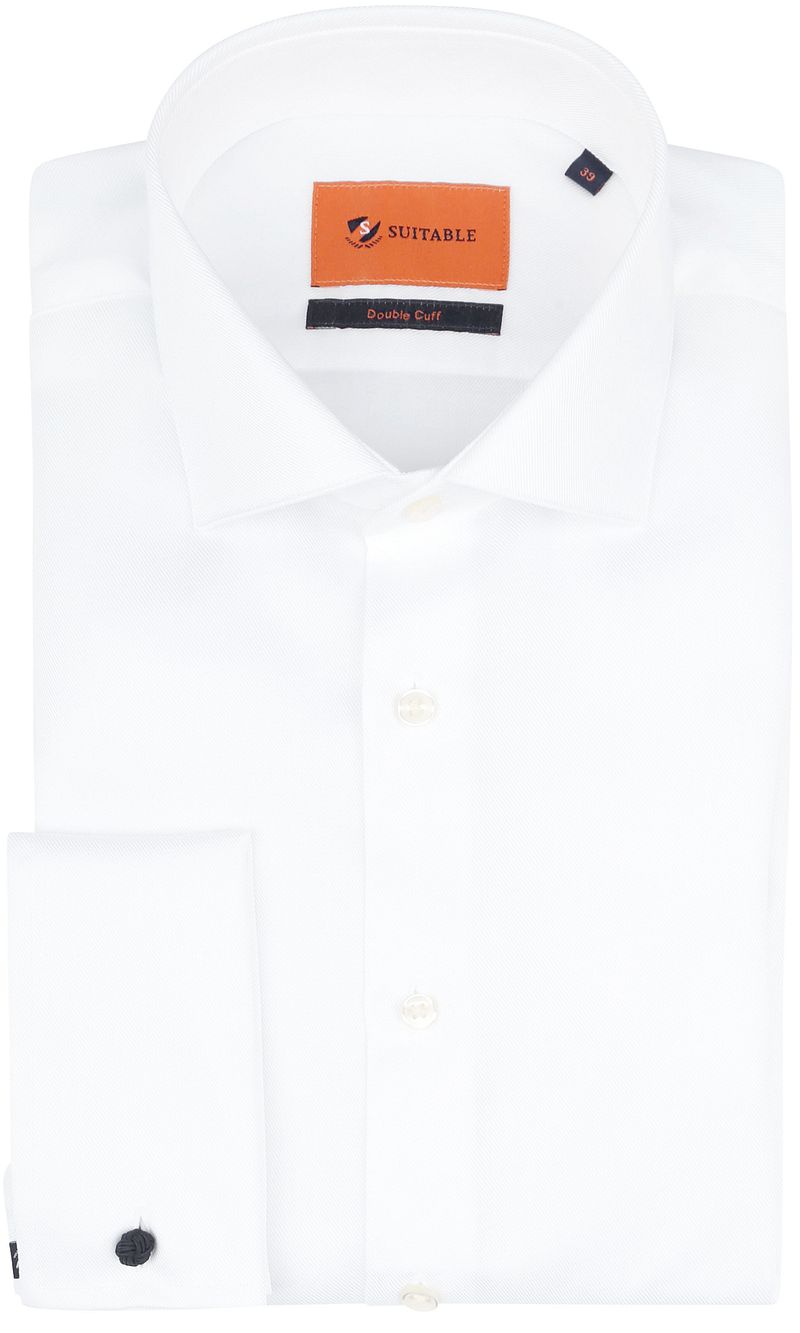 Suitable Hemd White Twill Doppelmanschette - Größe 39 günstig online kaufen