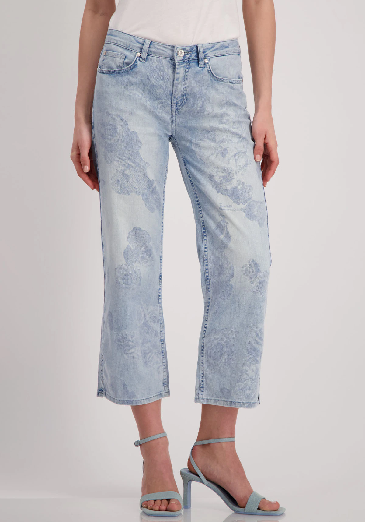Monari Straight-Jeans, mit Rosenmuster günstig online kaufen