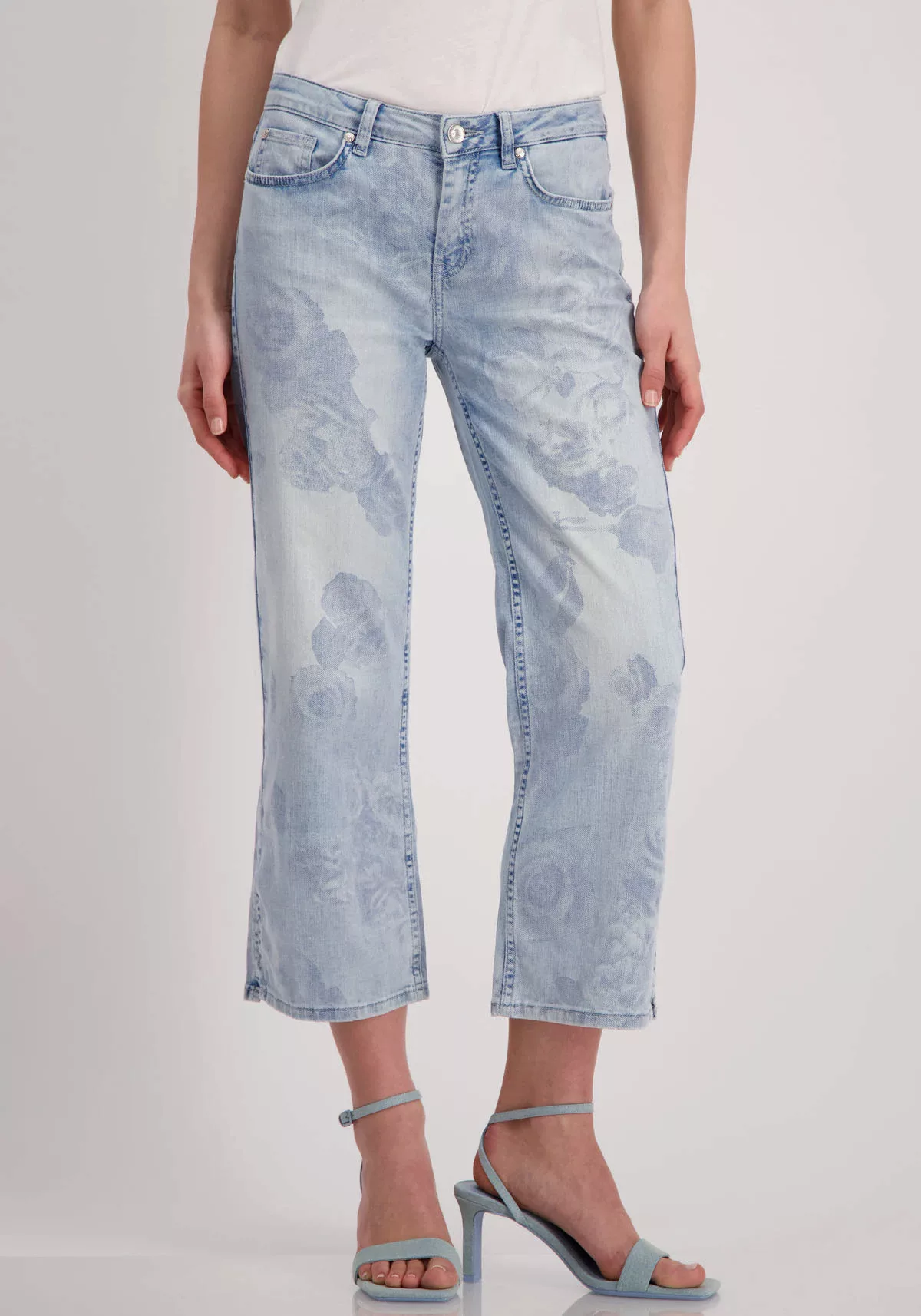 Monari Straight-Jeans mit Rosenmuster günstig online kaufen