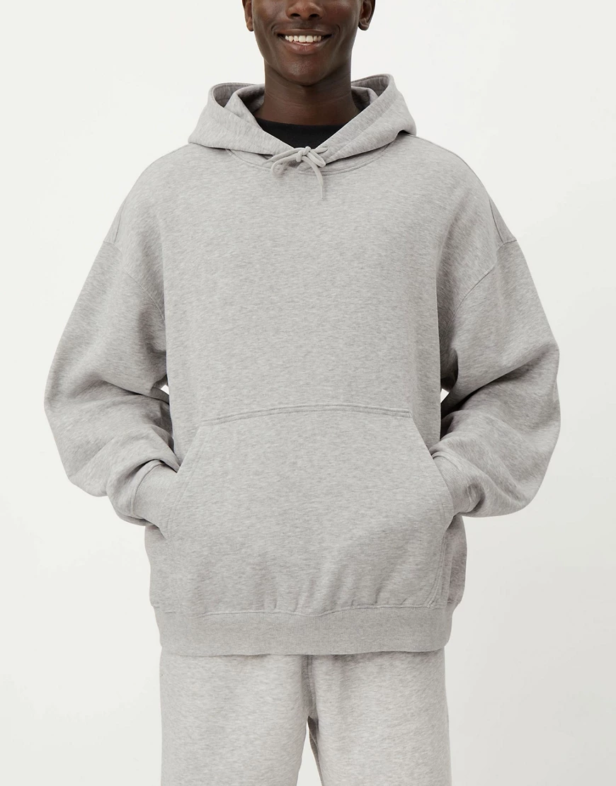 Weekday – Oversize-Kapuzenpullover in grau meliert günstig online kaufen