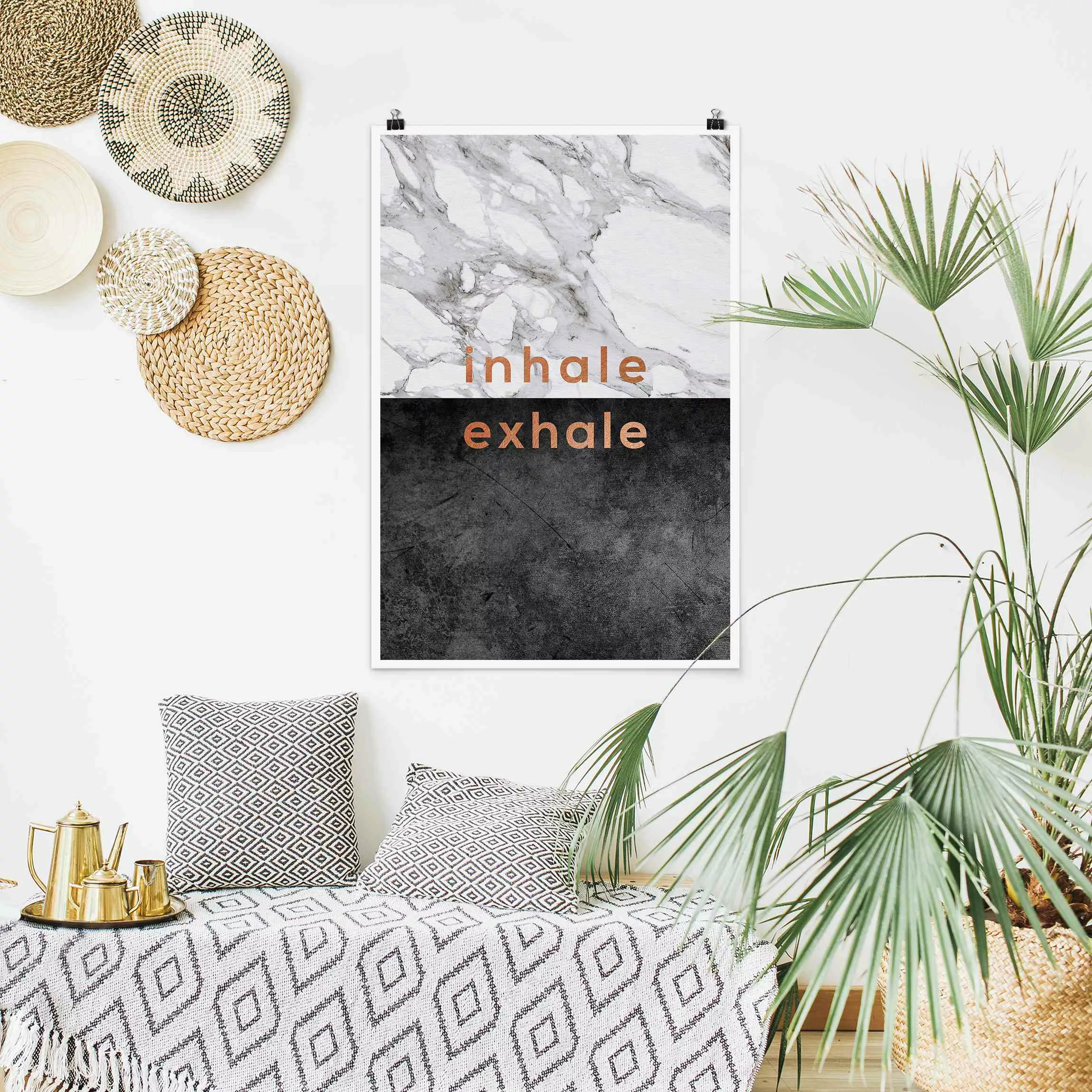 Poster Inhale Exhale Kupfer und Marmor günstig online kaufen