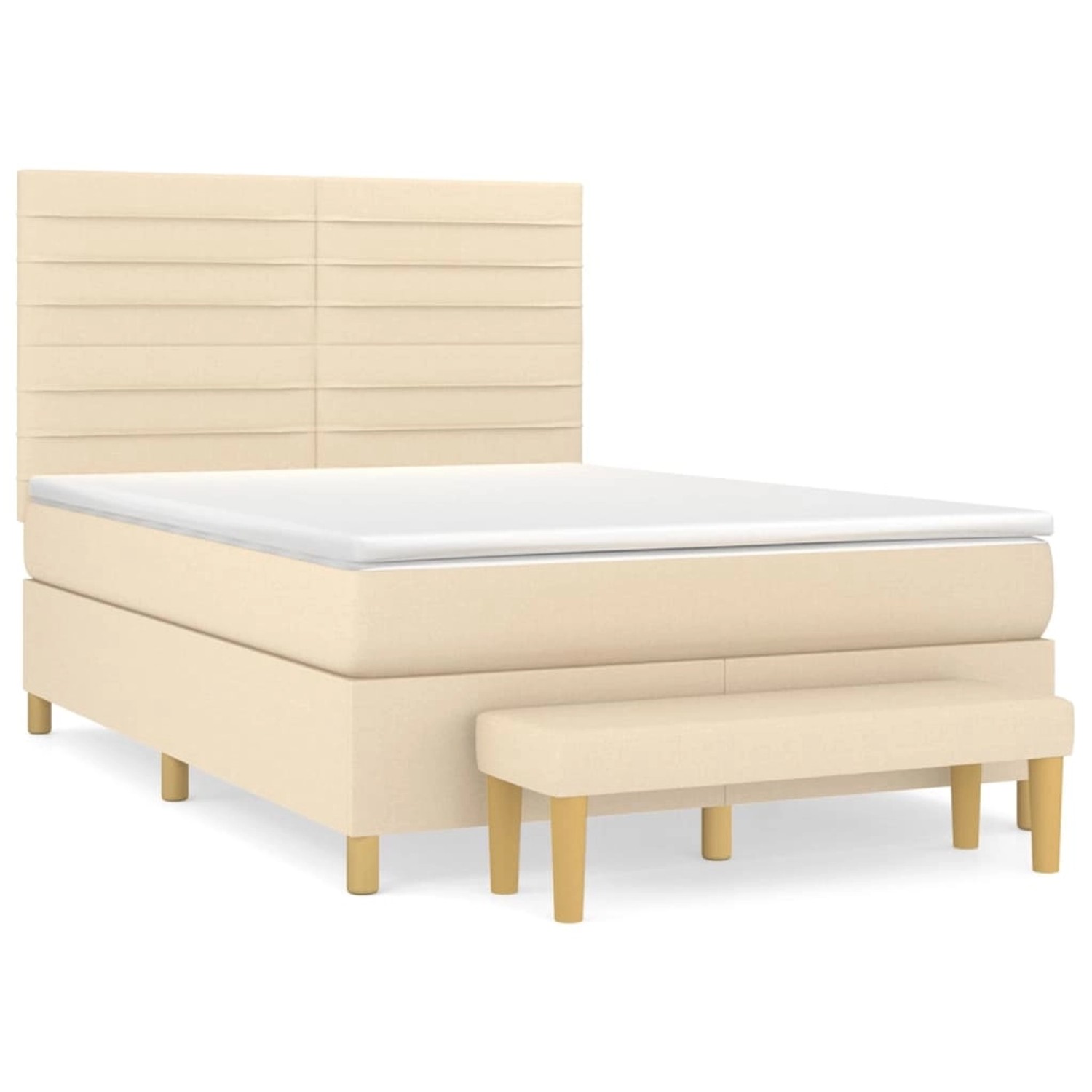 vidaXL Boxspringbett mit Matratze Creme 140x200 cm Stoff1366681 günstig online kaufen