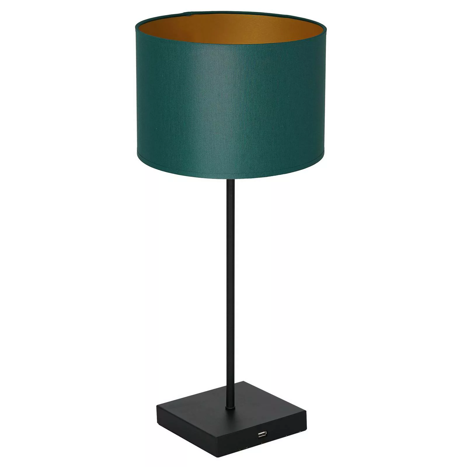 Tischlampe Table schwarz, Zylinder grün-gold günstig online kaufen