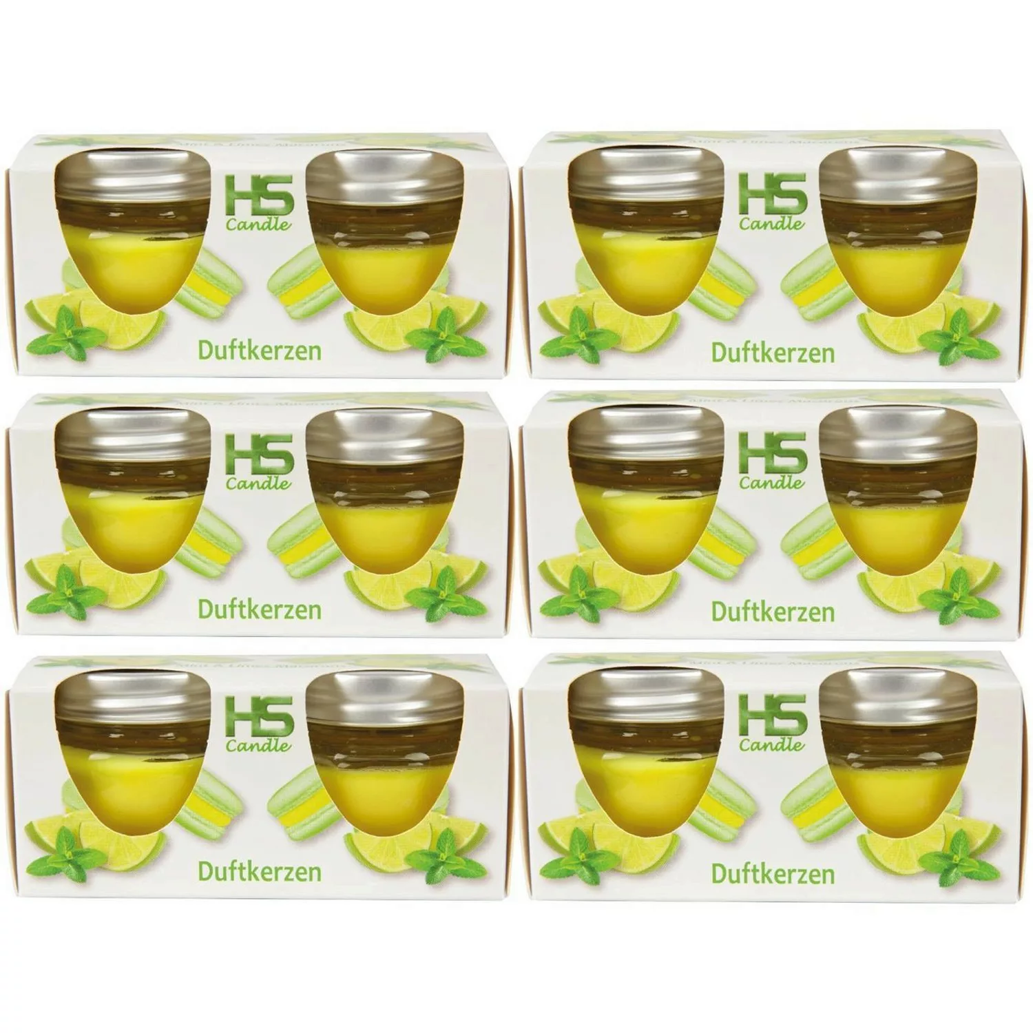 HS Candle Duftkerze Macaron Kerzen 12er Pack Mint & Limes günstig online kaufen