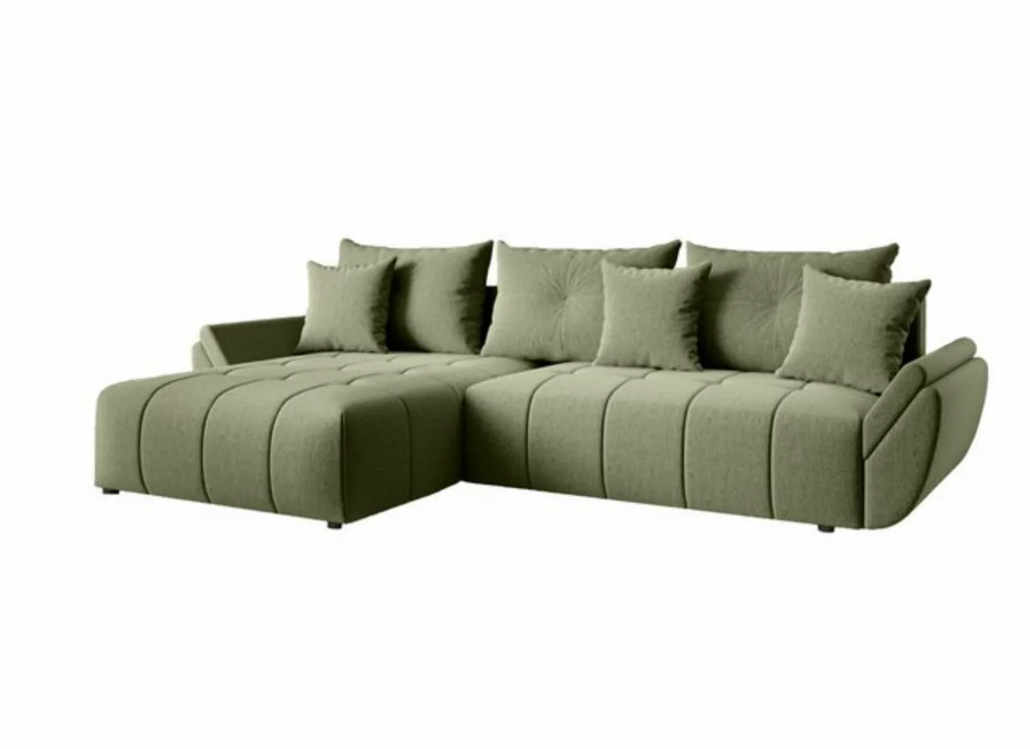 Furnix Ecksofa Amarra Sofa mit Schlaffunktion Bettkasten Kissen Couch L-For günstig online kaufen