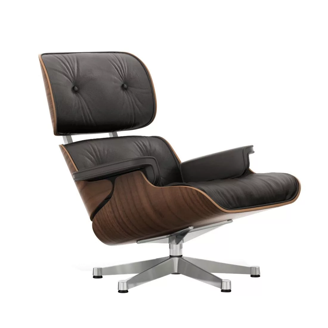 Vitra - Eames Lounge Chair Drehsessel Leder - braun/Bezug Leder Premium 77/ günstig online kaufen