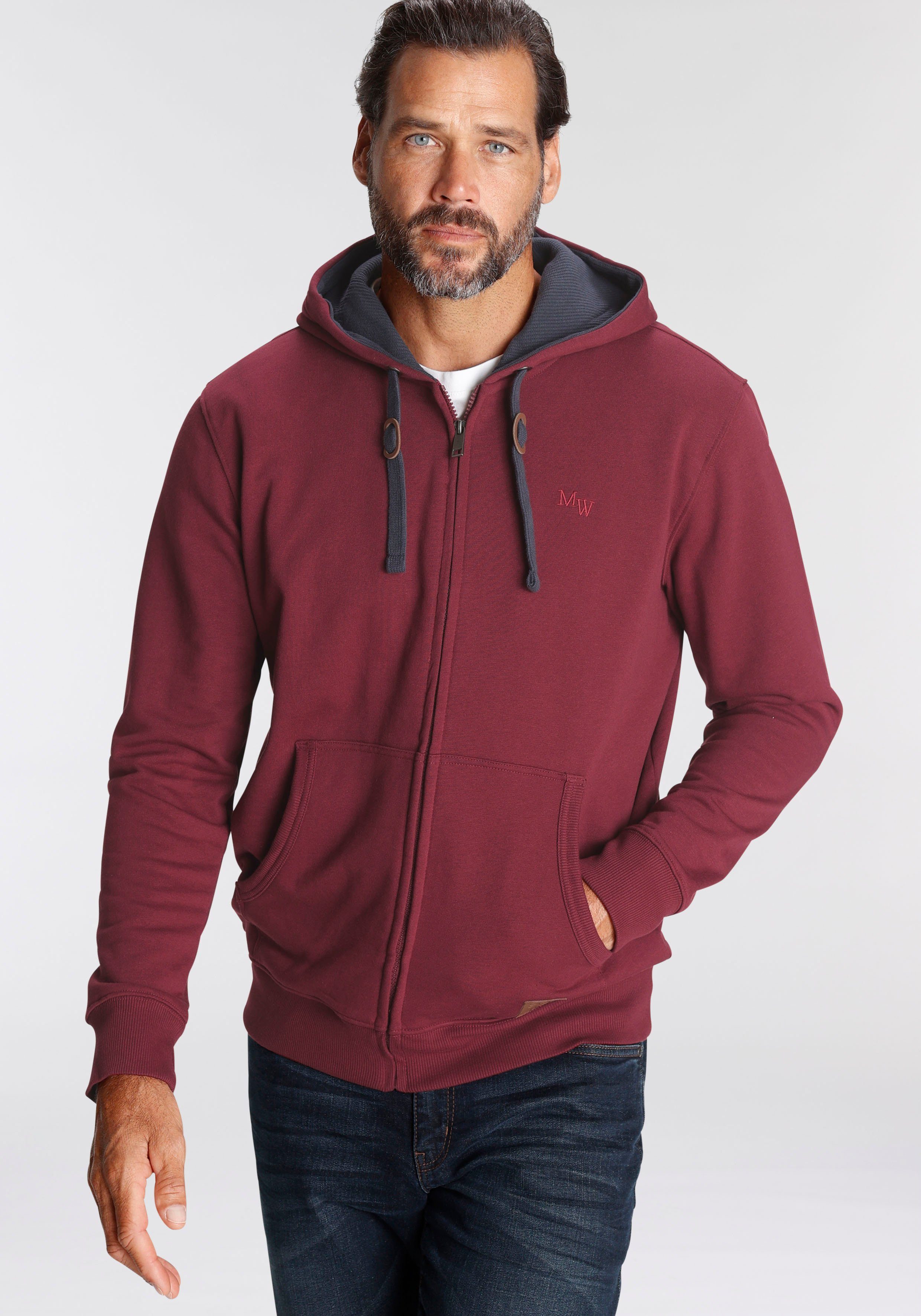 Mans World Kapuzensweatjacke, mit kontrastfarbigem Innenfutter günstig online kaufen
