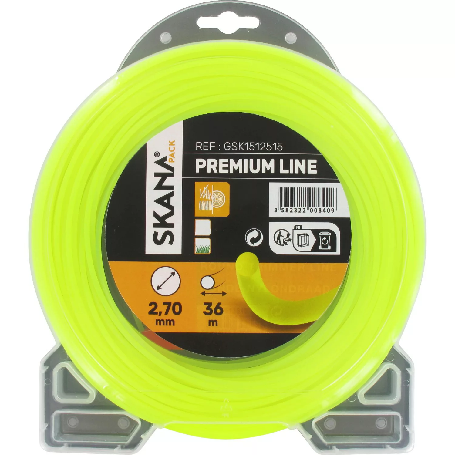 Skana Premium-Mähfaden Rundprofil Ø 2,7 mm x 36 m Gelb günstig online kaufen