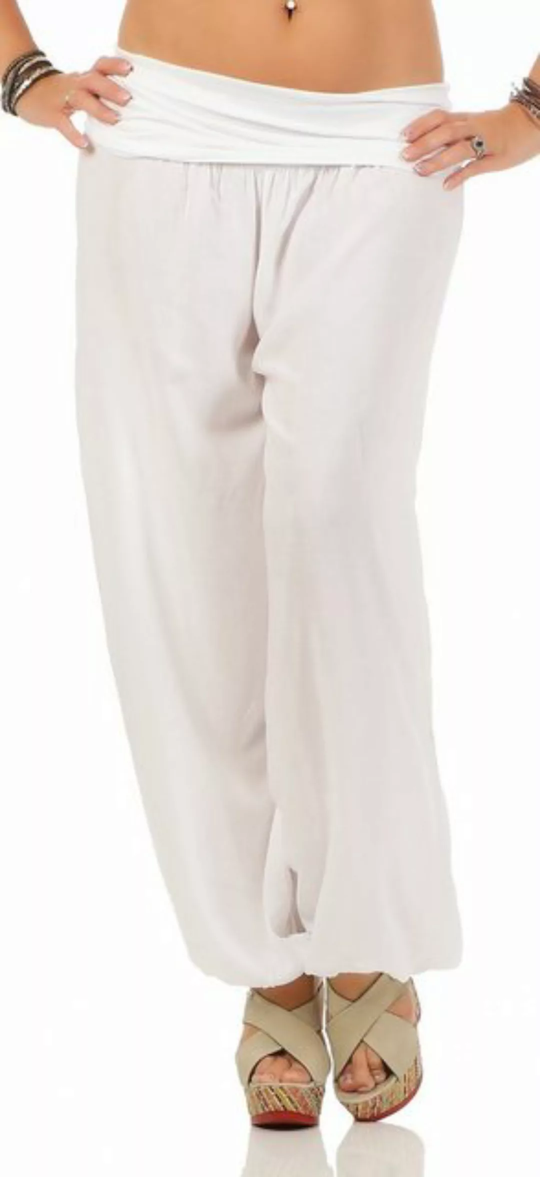 CLEO STYLE Haremshose Damen Sommerhose CL 2403 Weiß One Size (34-42) günstig online kaufen