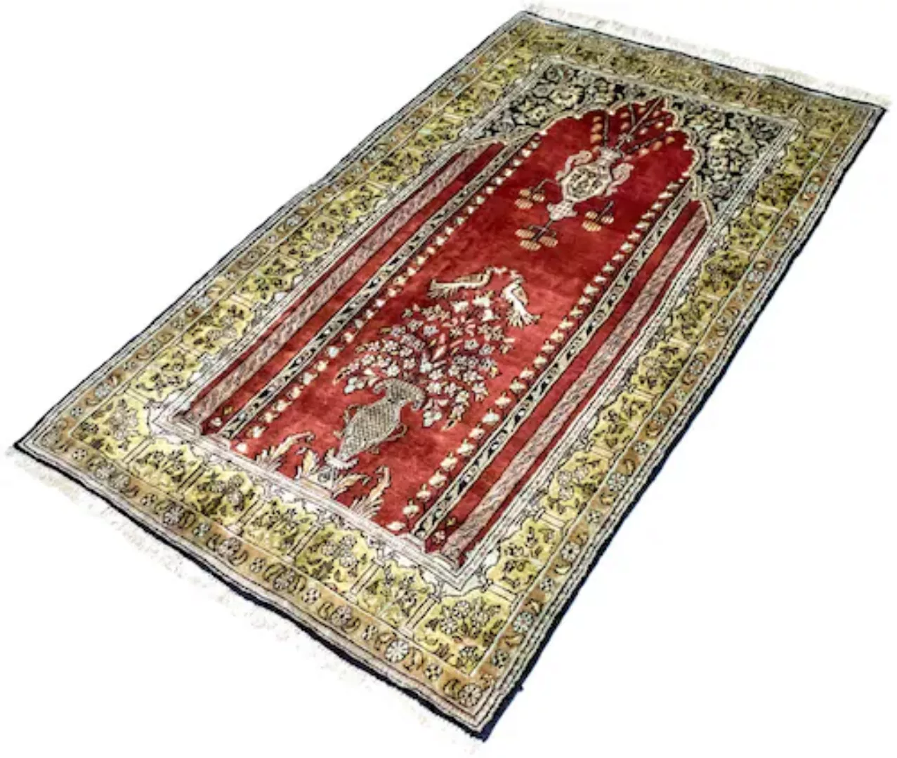 morgenland Teppich »Ghom Seide Teppich handgeknüpft rot«, rechteckig günstig online kaufen