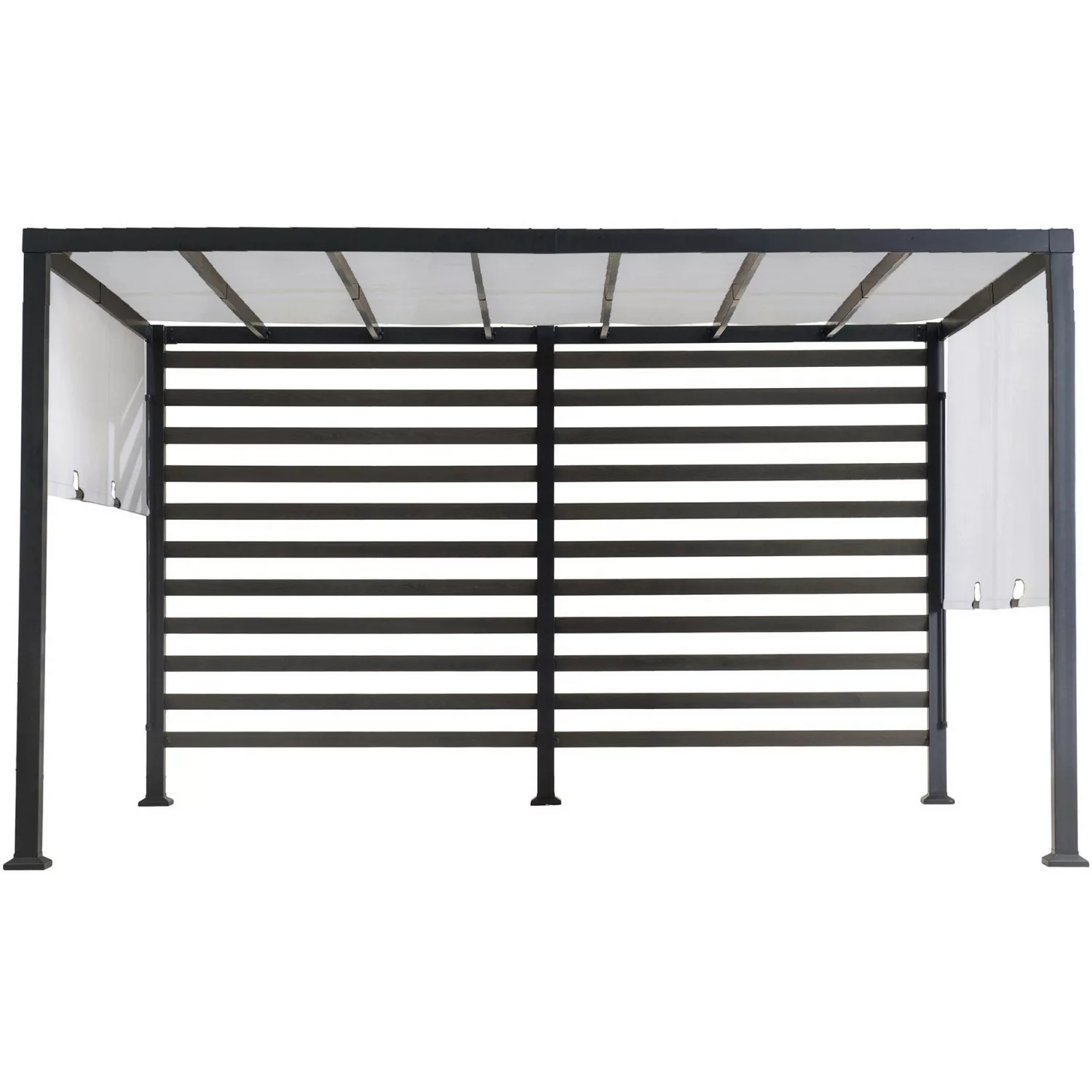 Sunjoy Pergola Oeta Stahl 372 cm x 304 cm Weiß günstig online kaufen