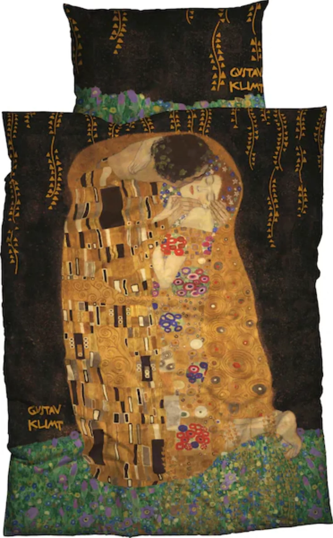 Goebel Bettwäsche »Kuss«, (2 tlg.), mit Klimt Gemälde günstig online kaufen