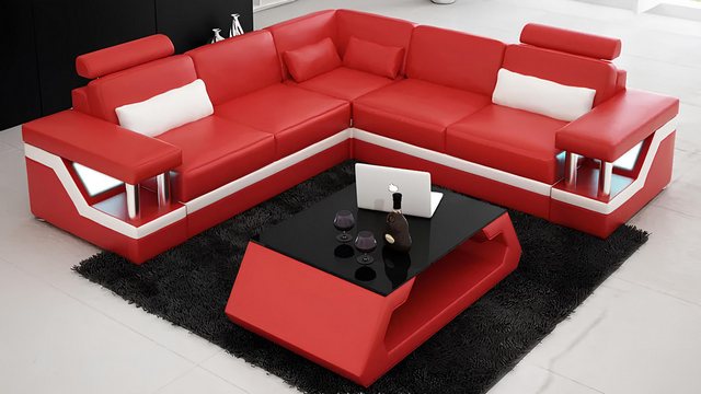 Xlmoebel Ecksofa Sofa-Ensemble Wohnlandschaft Ecksofa Lederpolster Couch, H günstig online kaufen