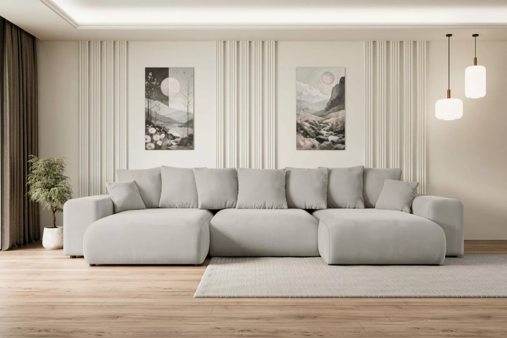 ALTDECOR Wohnlandschaft ESKAR-U, Couch mit Schlaffunktion, günstig online kaufen