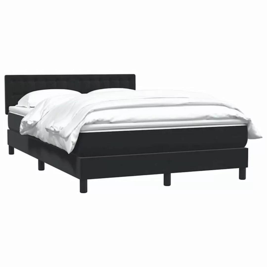 vidaXL Bett Boxspringbett mit Matratze Schwarz 140x210 cm Samt günstig online kaufen