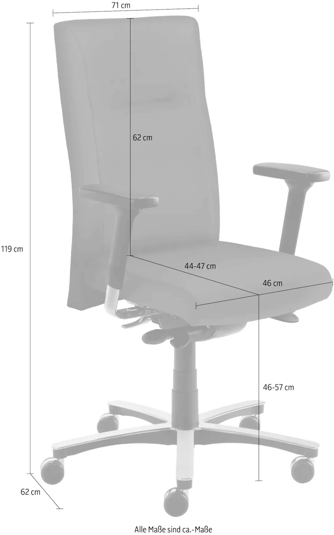 Mayer Sitzmöbel Bürostuhl, Echtleder günstig online kaufen