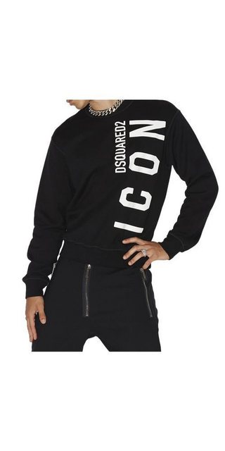 Dsquared2 Rundhalspullover Dsquared2 Be Icon Sweatshirt Schwarz Herren L günstig online kaufen