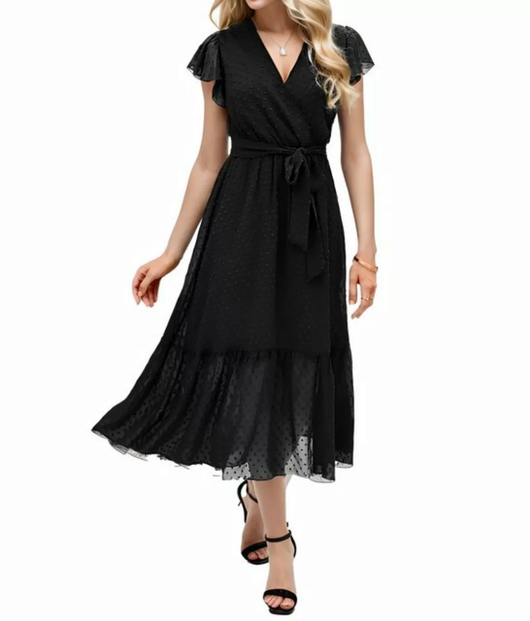 LUCKZON Sommerkleid Damen Midi-Kleid, Bohemian-Stil, Blumenmuster, lässig, günstig online kaufen