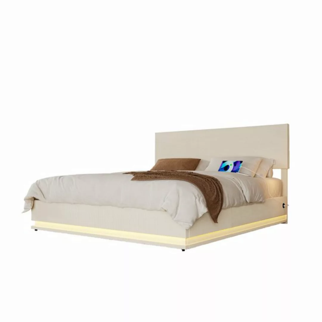 KLAM HOME Polsterbett Doppelbett Stauraumbett mit Stauraum 140/160/180x200c günstig online kaufen