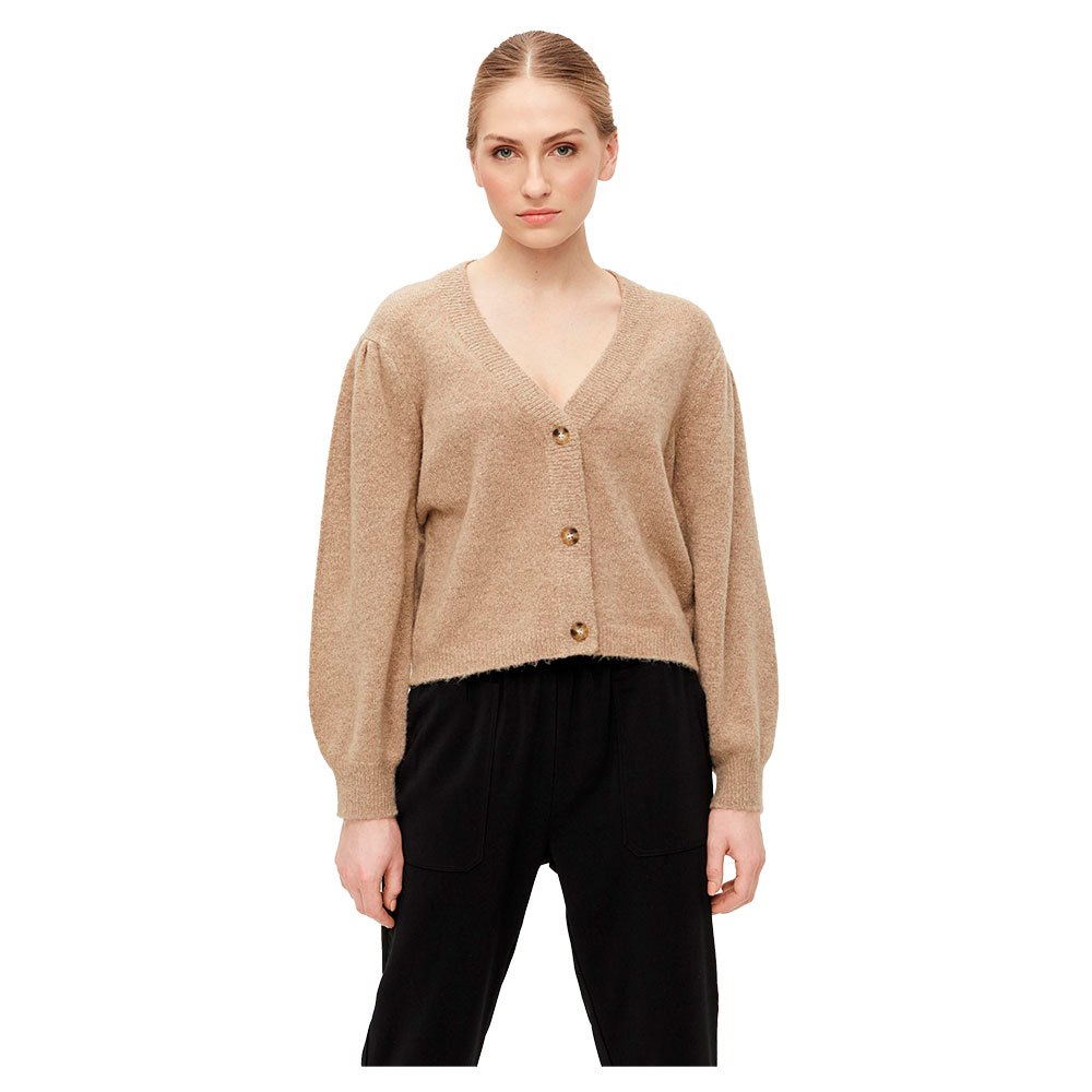 Object – Oversize-Strickjacke in Beige-Neutral günstig online kaufen