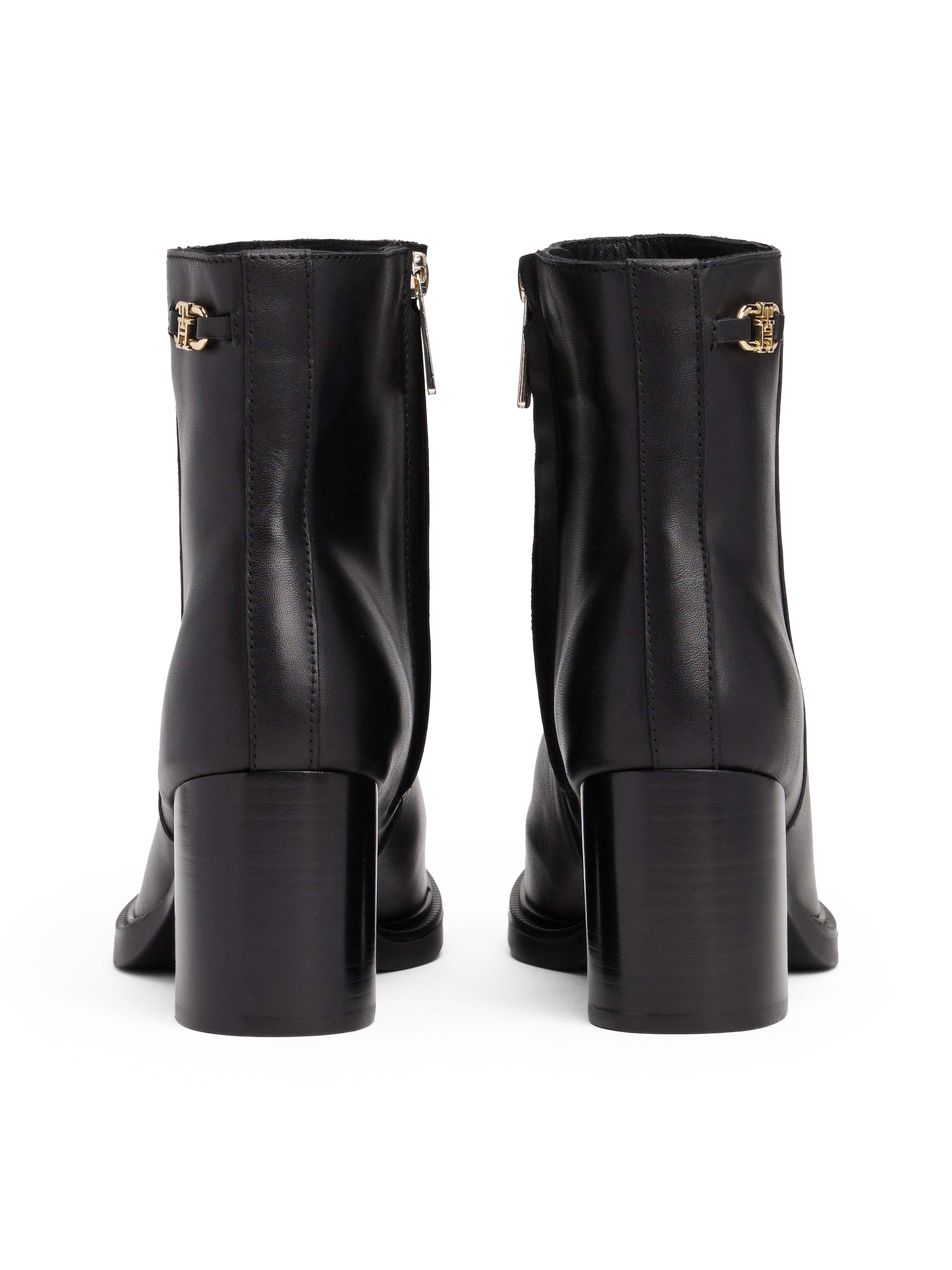 Tommy Hilfiger Stiefelette "STACKED HEEL LEATHER ANKLE BOOT", Blockabsatz, günstig online kaufen