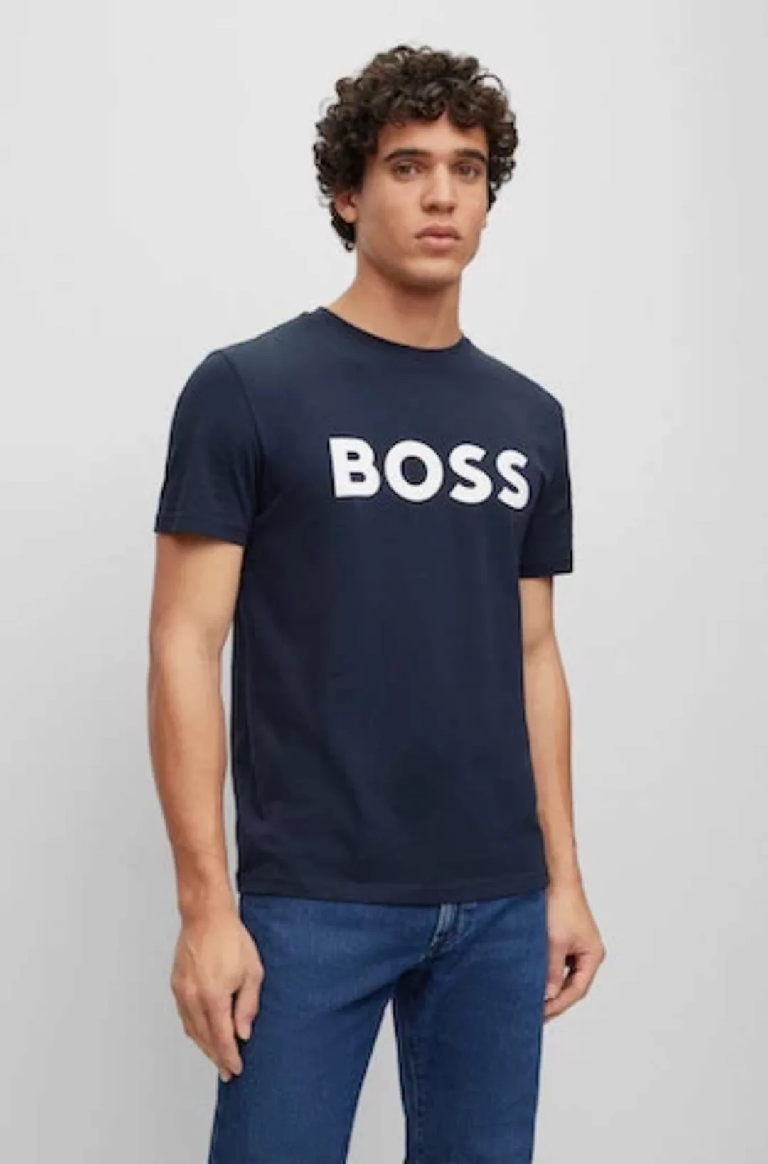 BOSS ORANGE Kurzarmshirt Thinking 1 (1-tlg) mit Logoschriftzug-Frontprint günstig online kaufen