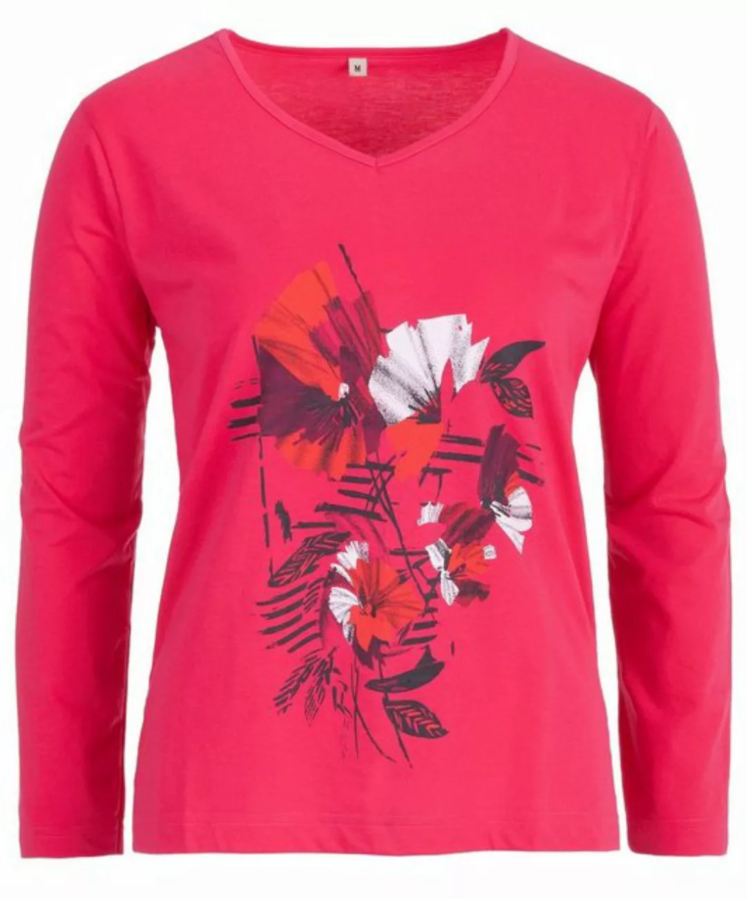 zeitlos T-Shirt zeitlos Damen Langarmshirt Blumen V-Auschnitt Longsleeve Ku günstig online kaufen