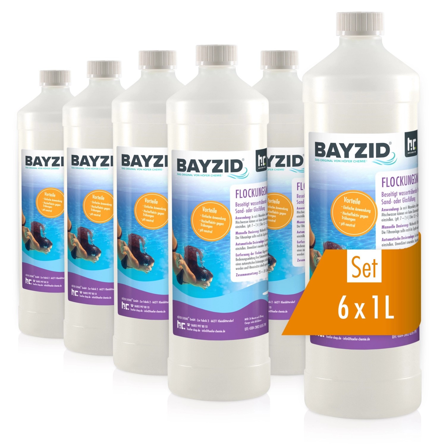 Bayzid Flockungsmittel Flüssig für Pools 6 x 1l günstig online kaufen