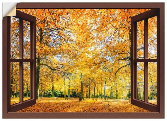 Artland Wandbild »Fensterblick - Herbstwald Panorama«, Fensterblick, (1 St. günstig online kaufen