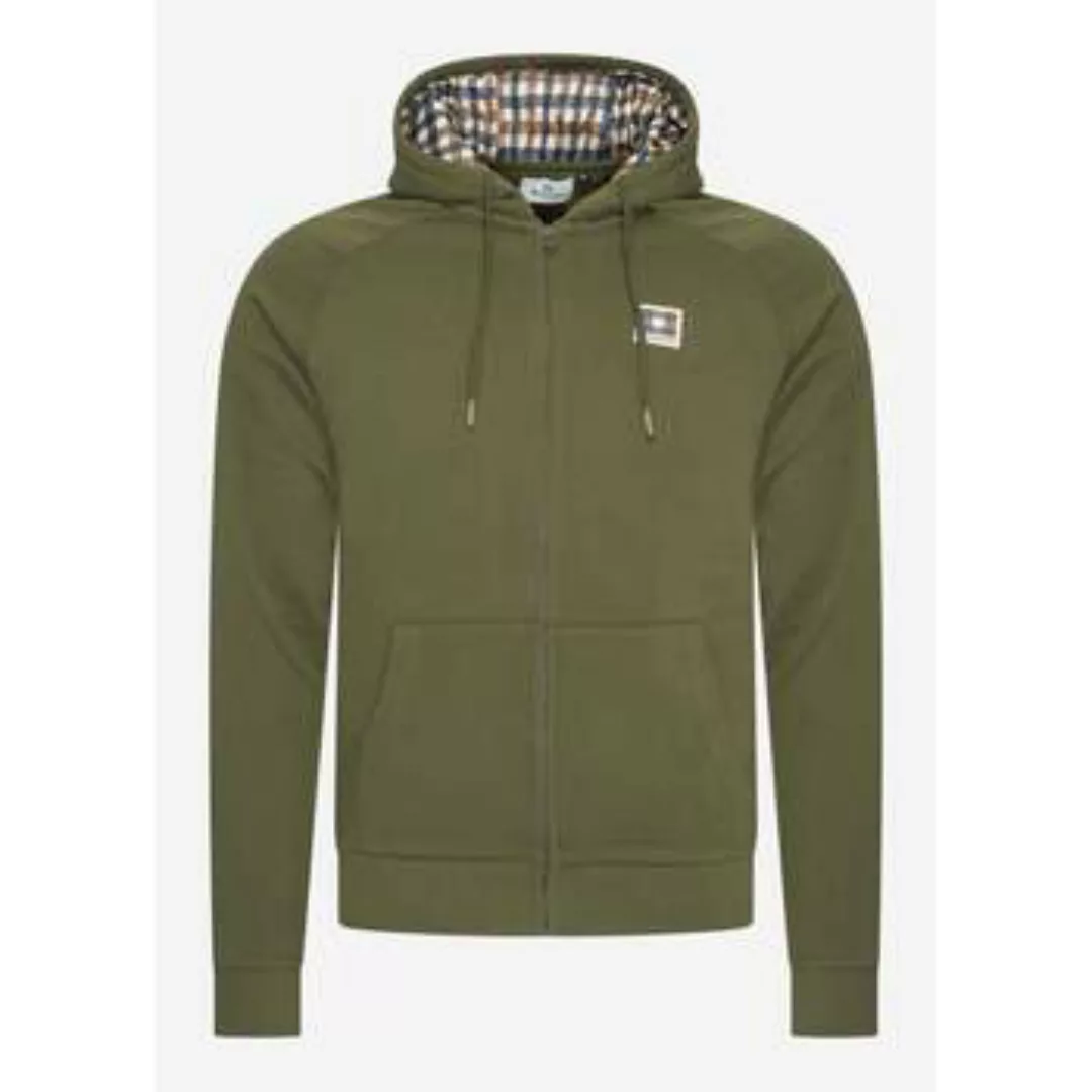 Aquascutum  Sweatshirt Active patch fz raglan hoodie - army green günstig online kaufen