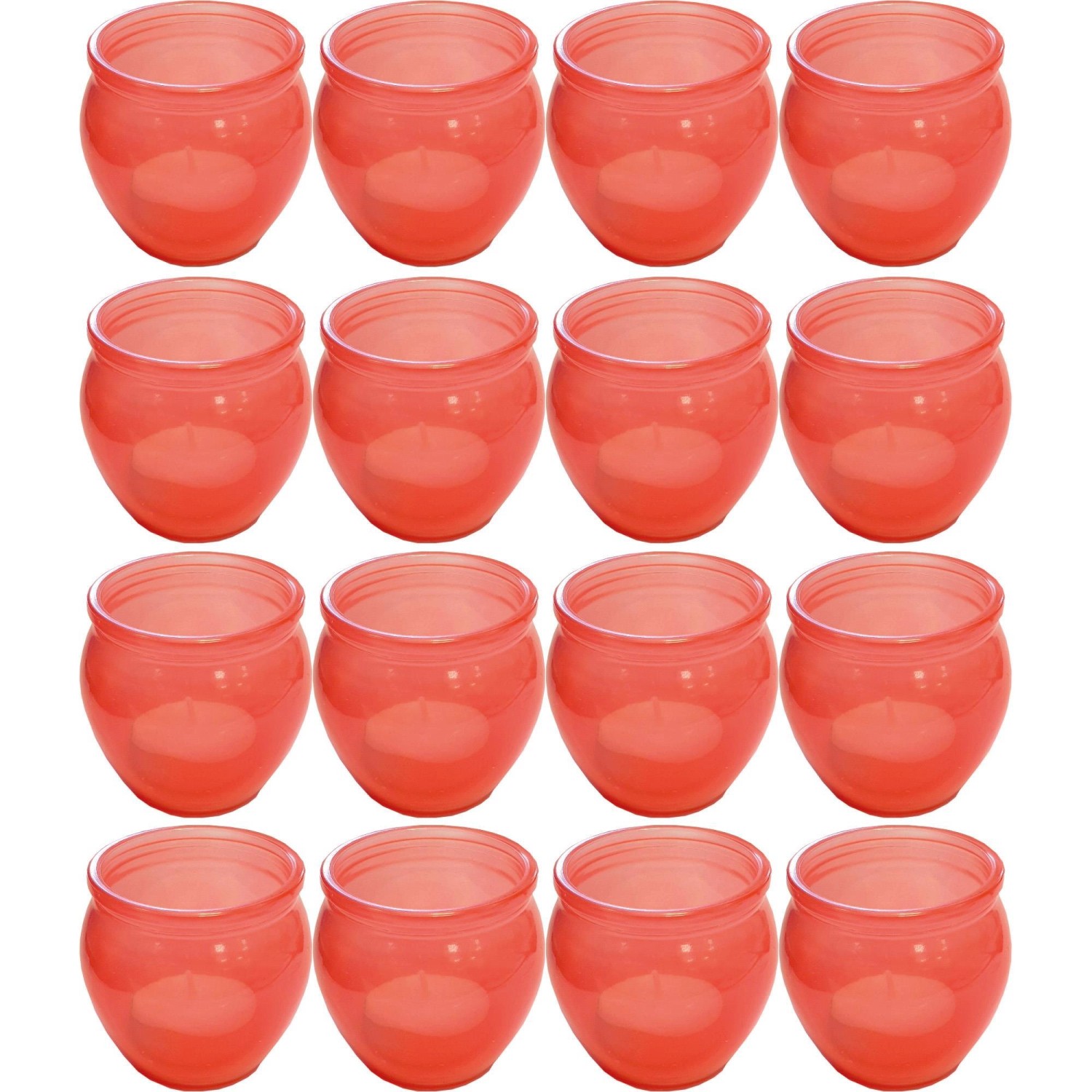 HS Candle Windlicht inkl. Teelicht 16er Pack Partyset Apricot günstig online kaufen