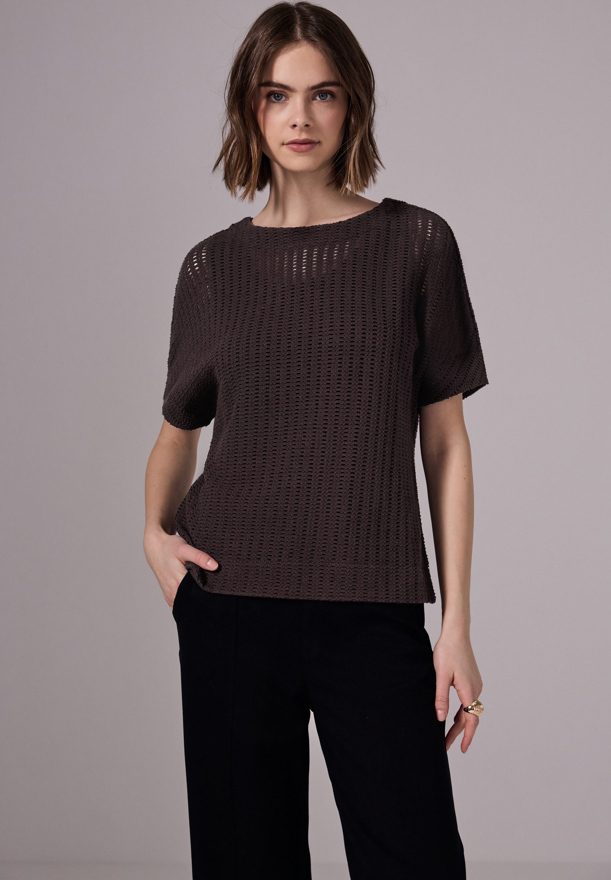 STREET ONE STUDIO T-Shirt, aus Baumwolle mit Stretchante günstig online kaufen