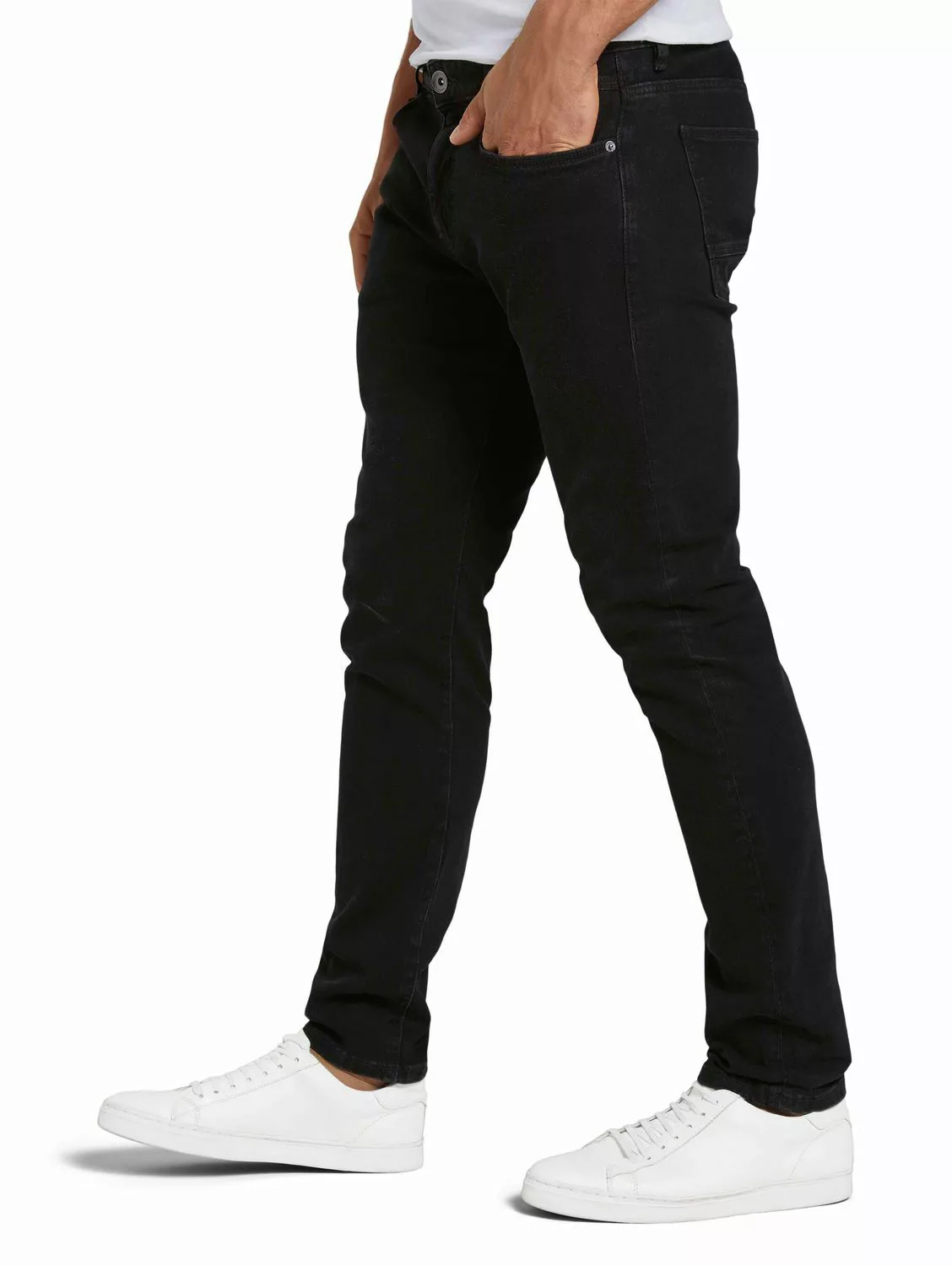 Tom Tailor Herren Jeans Troy - Slim Fit - Schwarz - Black Denim günstig online kaufen