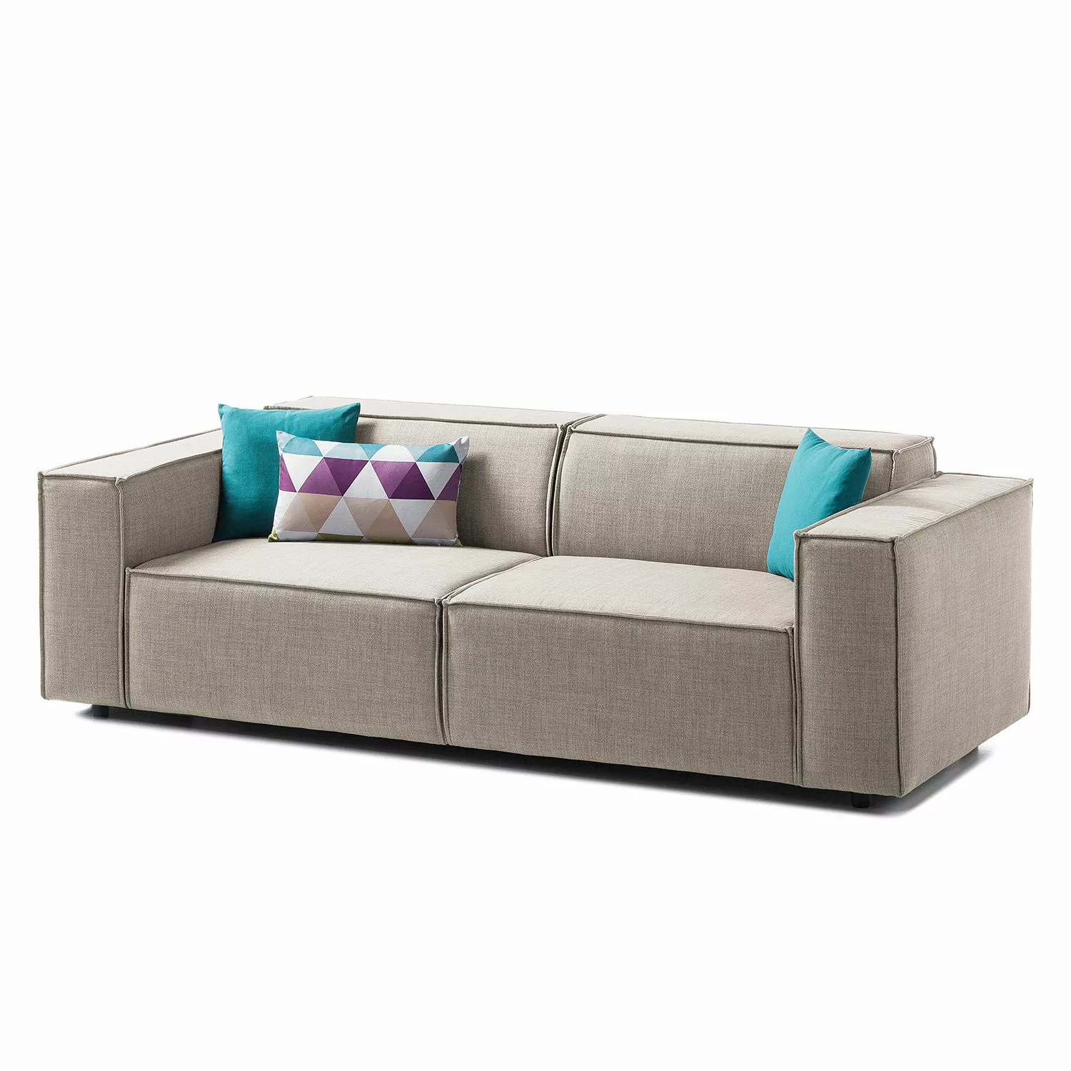 home24 Sofa Kinx 2,5-Sitzer Anthrazit Webstoff 223x72x96 cm (BxHxT) Modern günstig online kaufen
