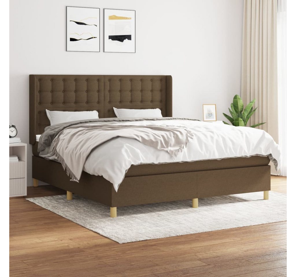 vidaXL Boxspringbett Boxspringbett mit Matratze Dunkelbraun 160x200 cm Stof günstig online kaufen