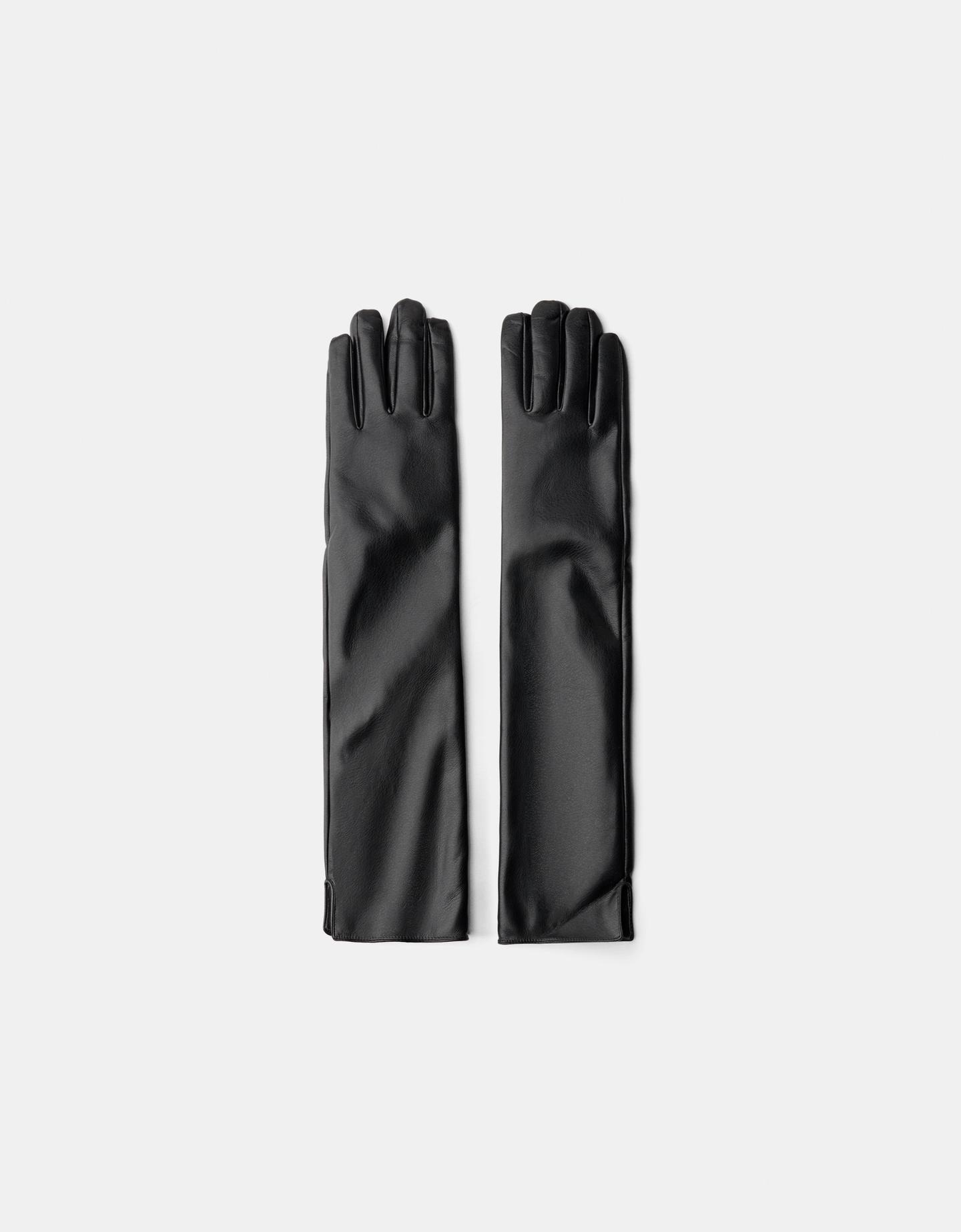 Bershka Lange Handschuhe Aus Kunstleder Damen Schwarz günstig online kaufen