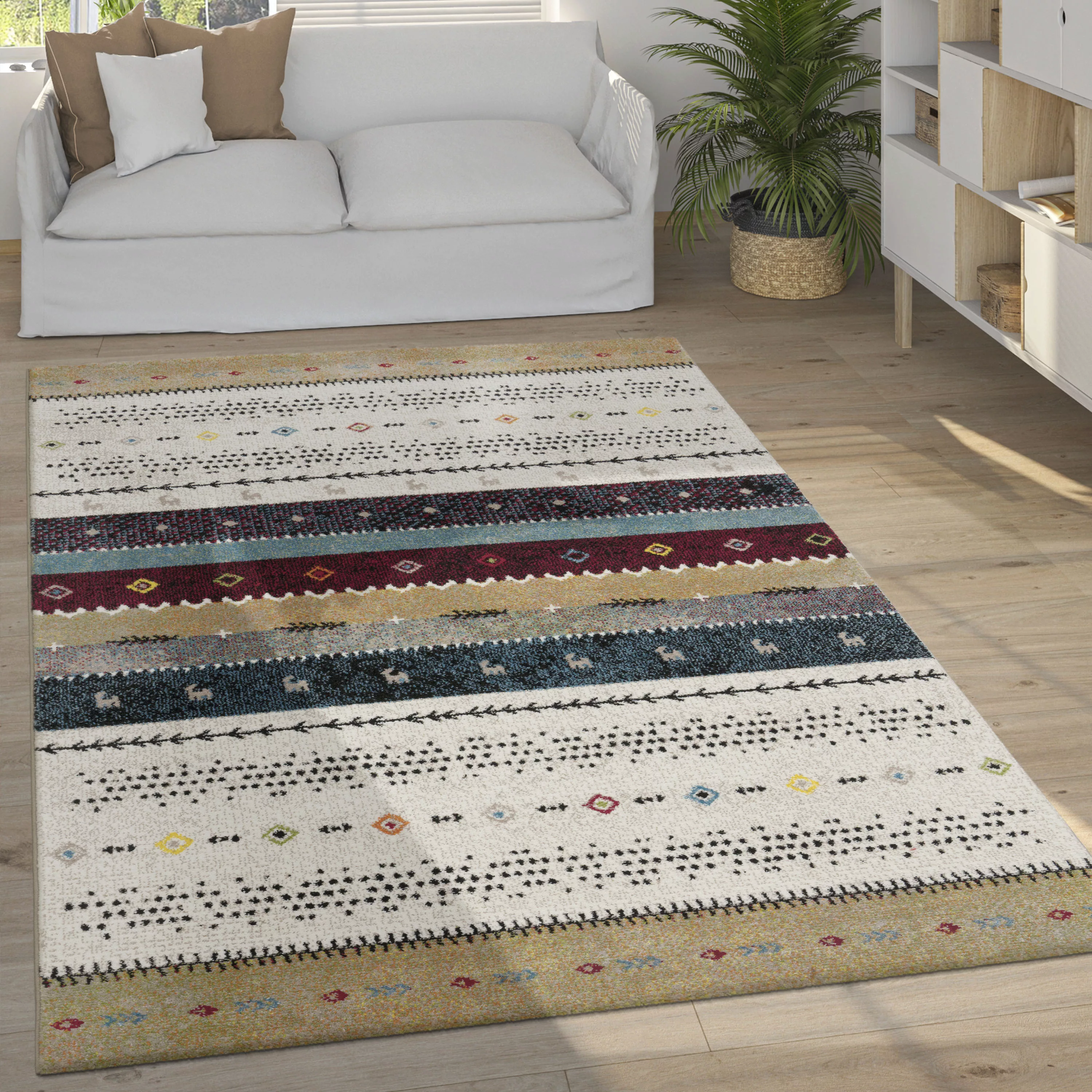 Paco Home Teppich »Nomaden 815«, rechteckig, Kurzflor, Gabbeh Design, gestr günstig online kaufen