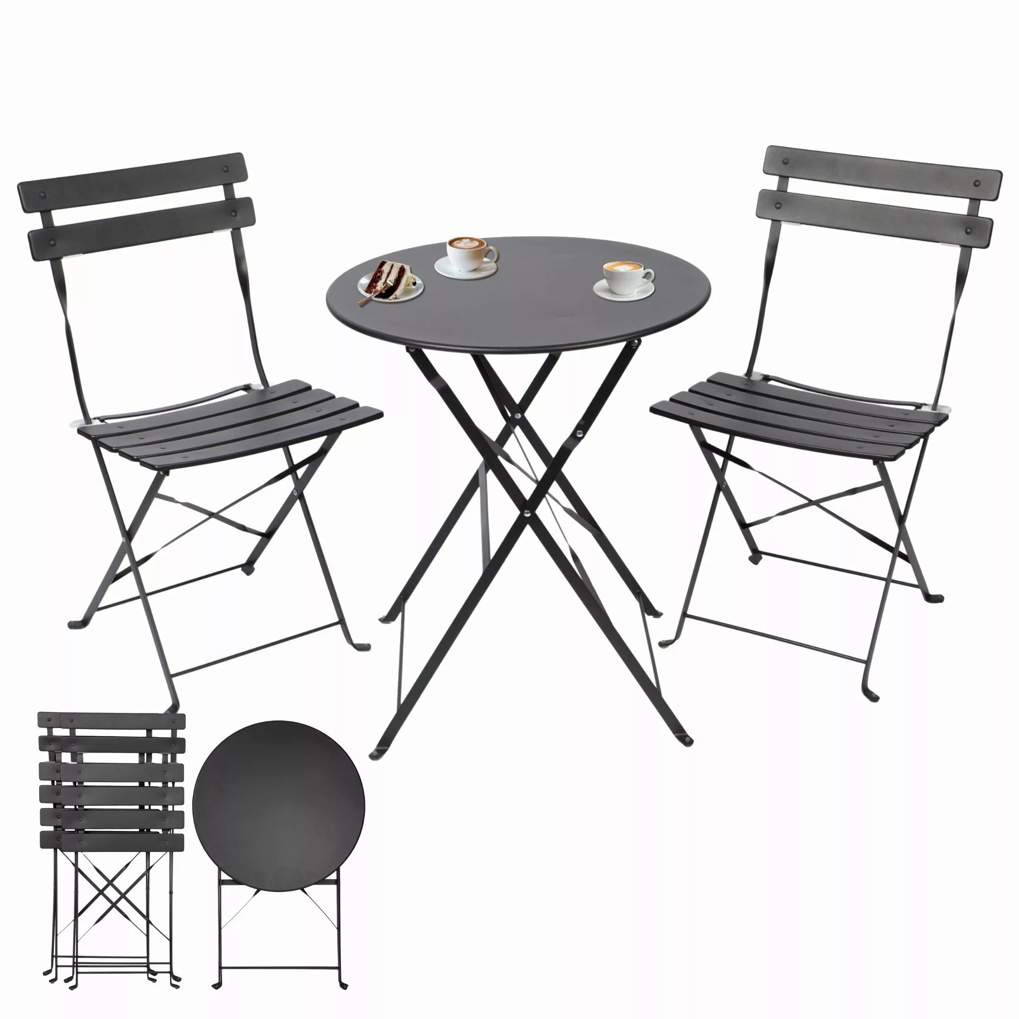 Albatros International Balkonset Bistroset3-teilig Schwarz Bistrotisch günstig online kaufen