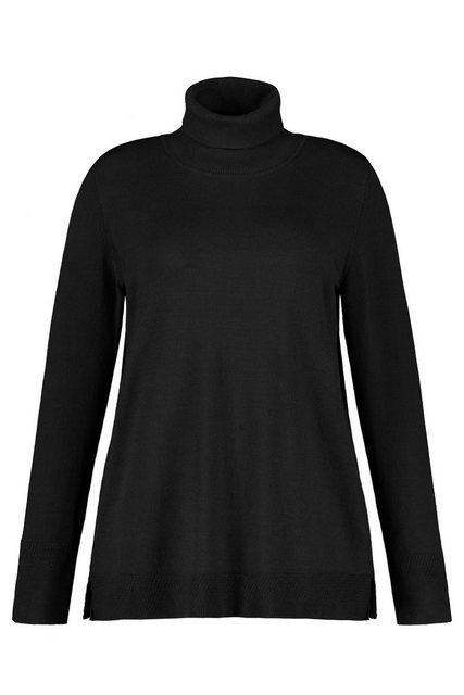 Ulla Popken Strickpullover Rollkragenpullover breite Rippbündchen Langarm günstig online kaufen