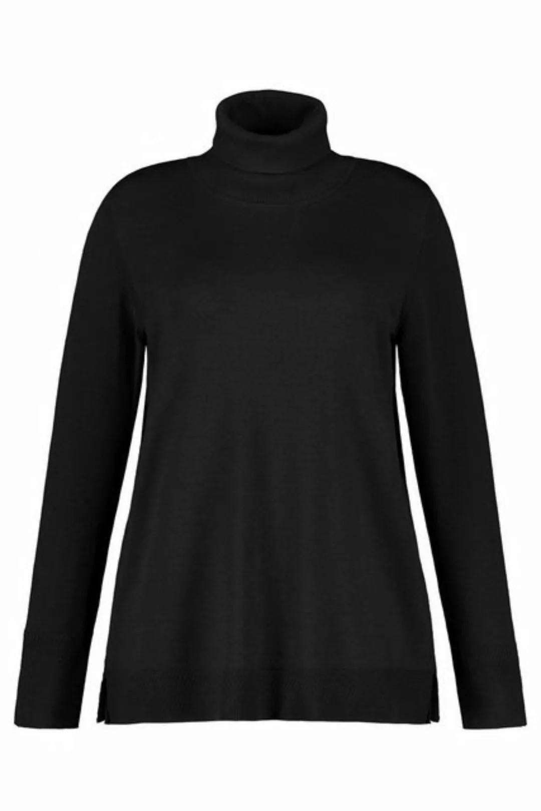 Ulla Popken Strickpullover Rollkragenpullover breite Rippbündchen Langarm günstig online kaufen