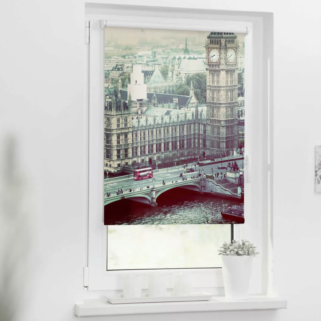 Verdunkelungsrollo London grau B/L: ca. 100x120 cm günstig online kaufen