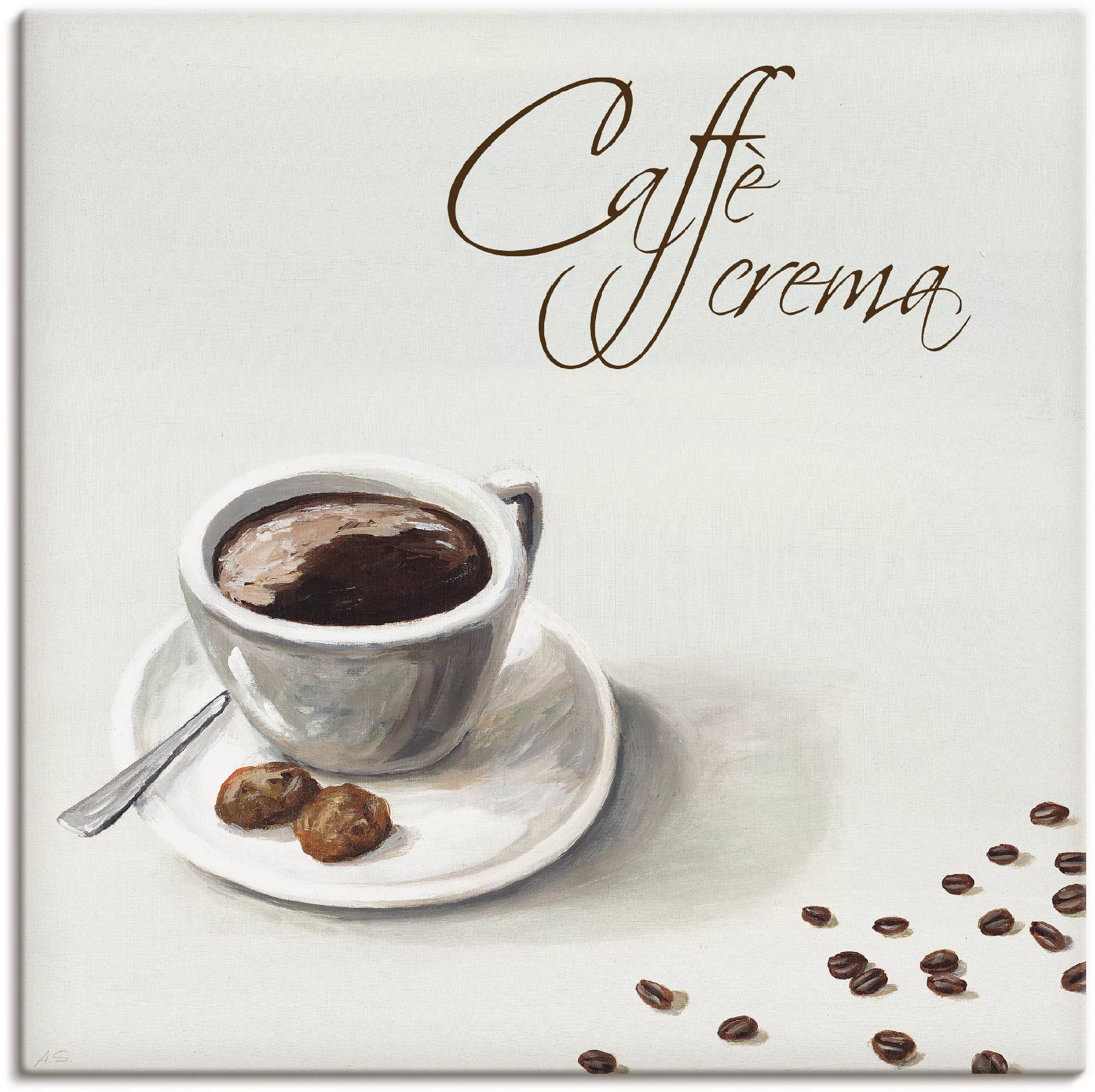 Artland Wandbild "Kaffee crema", Getränke, (1 St.), als Leinwandbild, Wanda günstig online kaufen