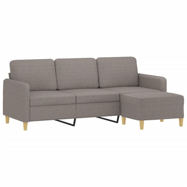 vidaXL Sofa 3-Sitzer-Sofa mit Hocker Taupe 180 cm Stoff günstig online kaufen