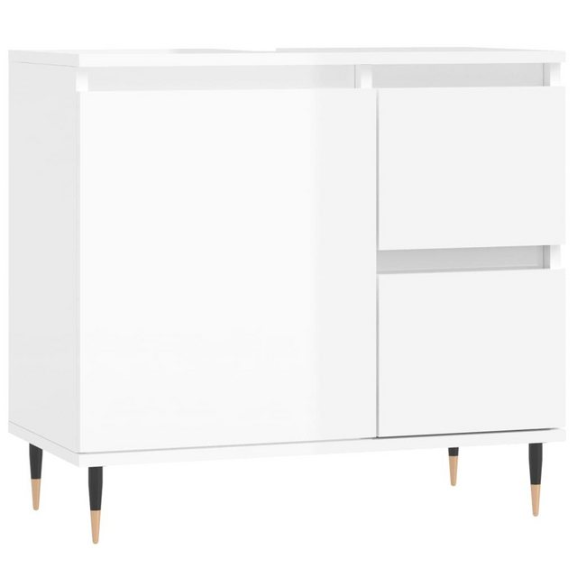 vidaXL Hochschrank Badschrank Hochglanz-Weiß 30x30x190 cm Holzwerkstoff (1- günstig online kaufen